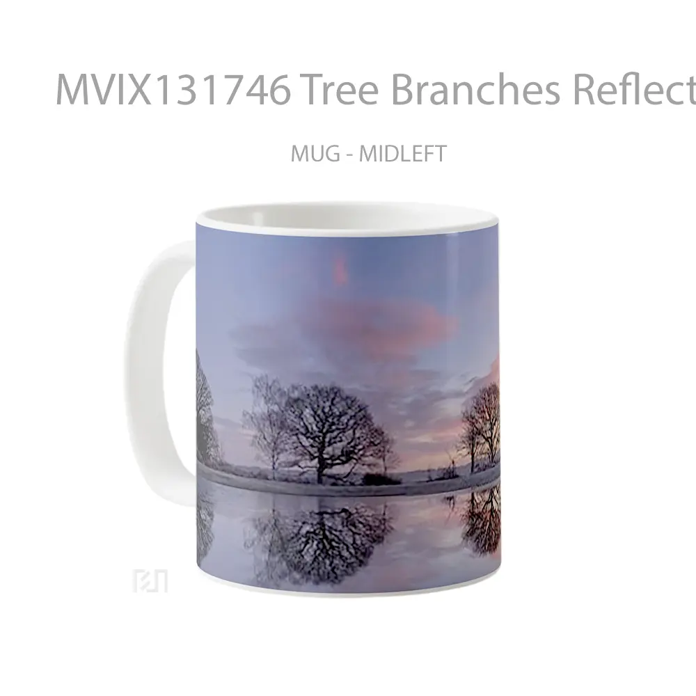 Mug Tree Branches Reflected In Lake Gelas Pemandangan Alam - All-side / Desain