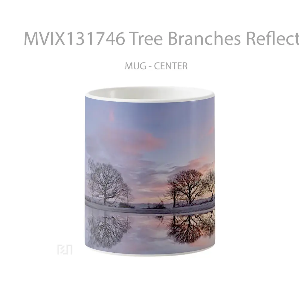 Mug Tree Branches Reflected In Lake Gelas Pemandangan Alam