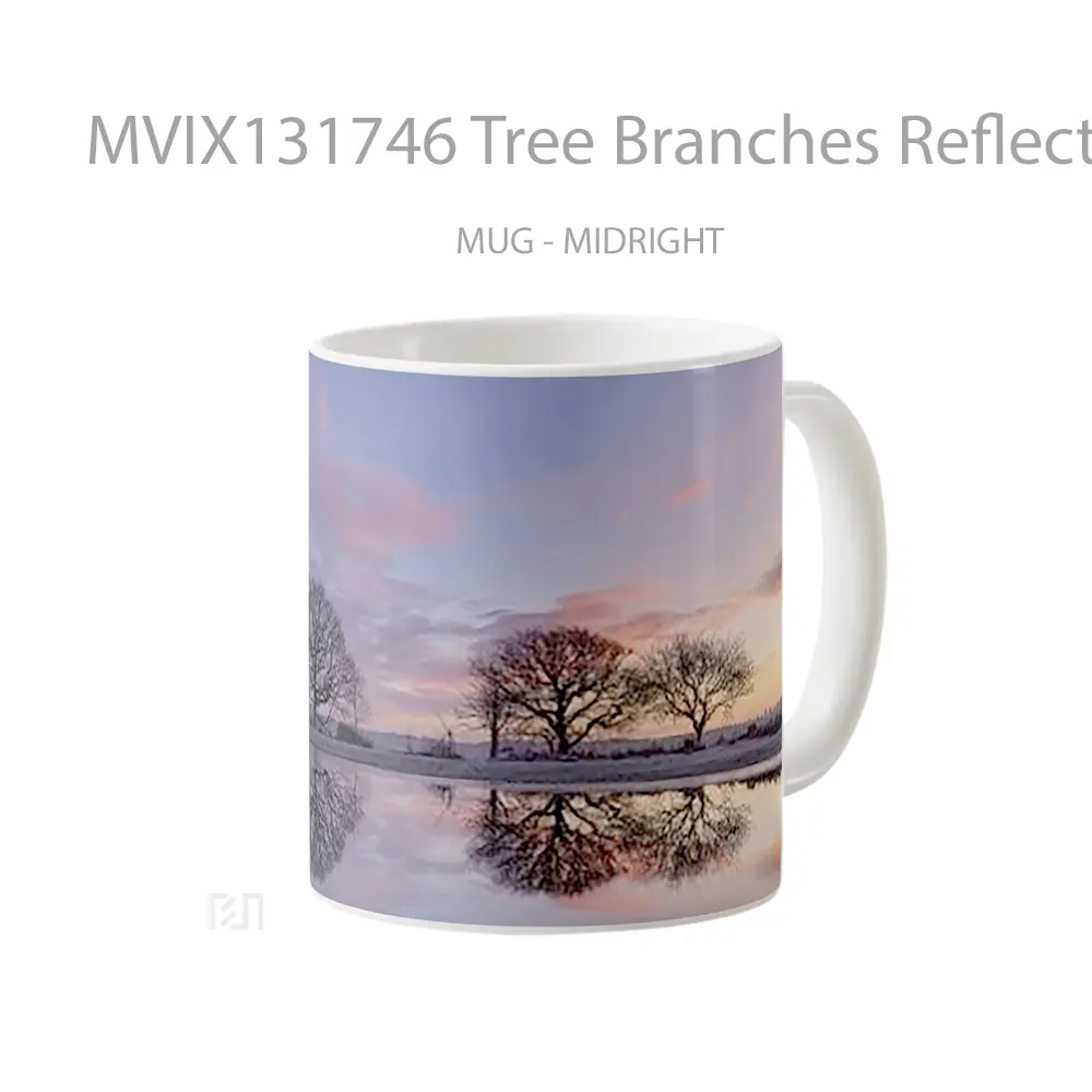 Mug Tree Branches Reflected In Lake Gelas Pemandangan Alam - All-side / Desain