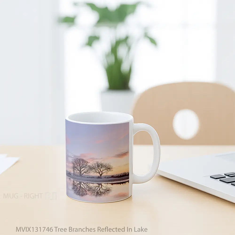 Mug Tree Branches Reflected In Lake Gelas Pemandangan Alam - All-side / Desain
