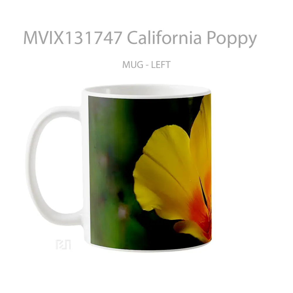 Mug California Poppy Gelas Keramik Unik - All-side / Desain