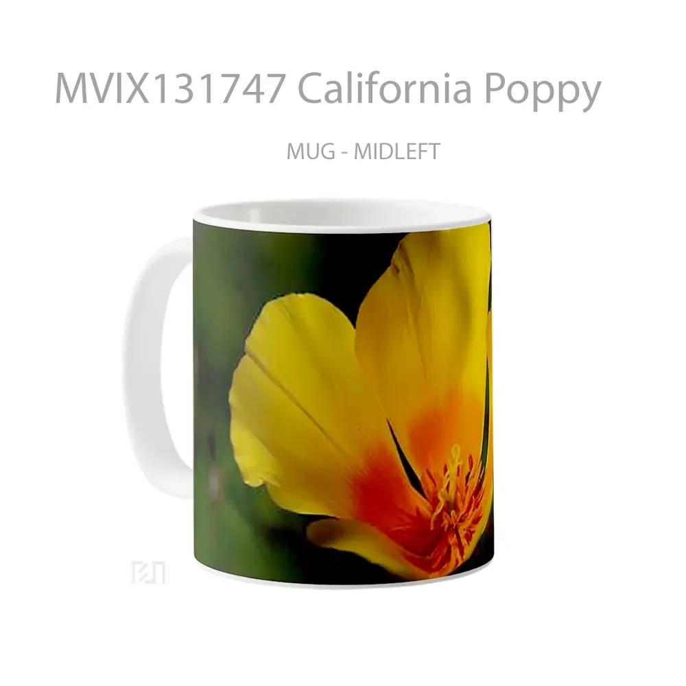 Mug California Poppy Gelas Keramik Unik - All-side / Desain