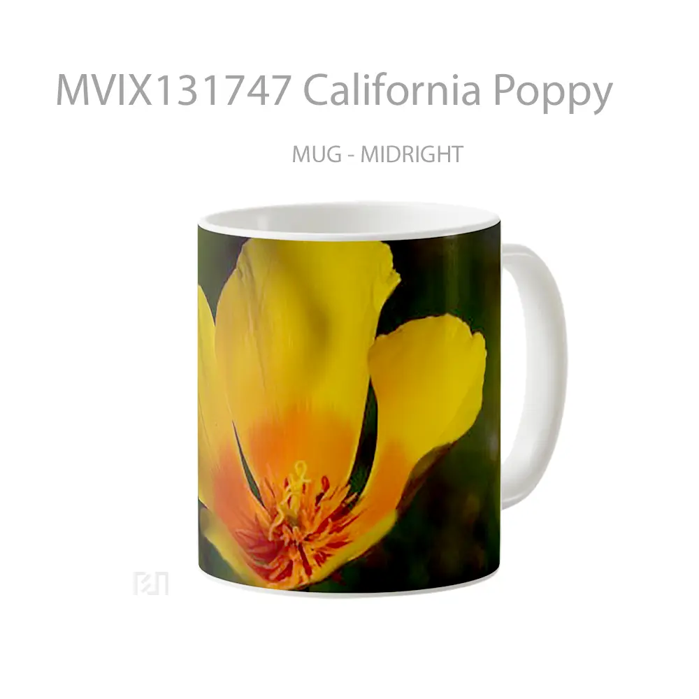 Mug California Poppy Gelas Keramik Unik - All-side / Desain