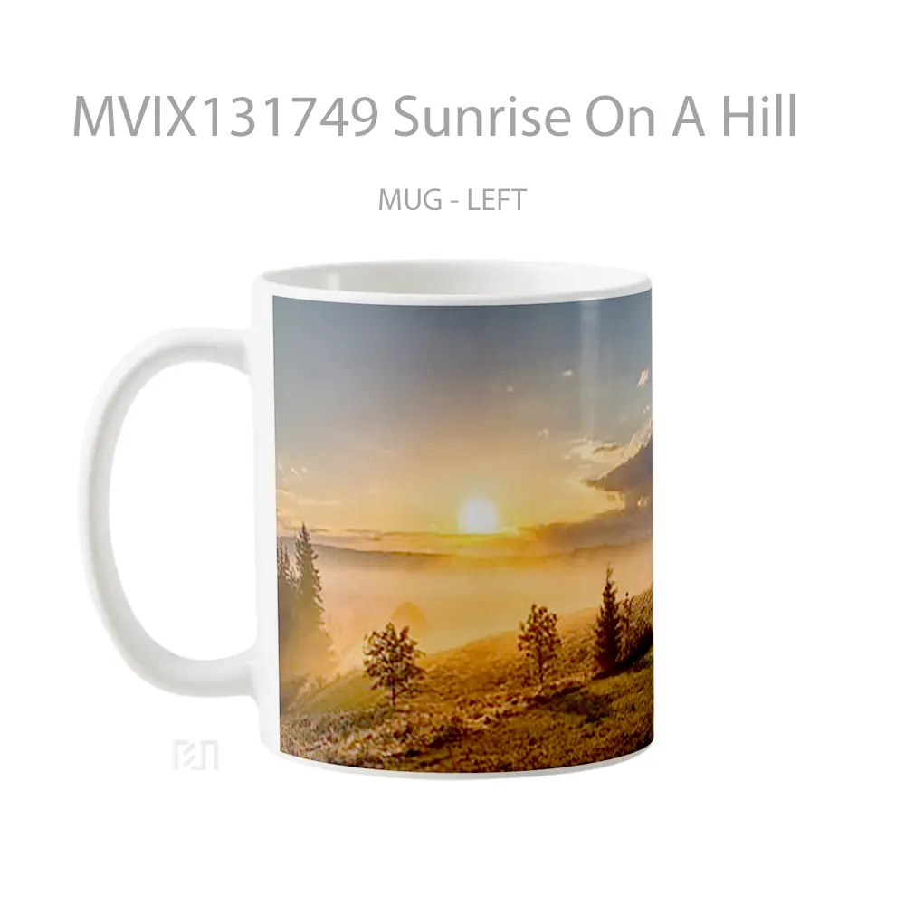 Mug Sunrise On A Hill Gelas Pemandangan Alam - All-side / Desain