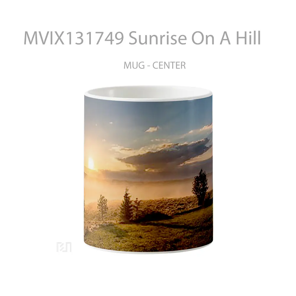 Mug Sunrise On A Hill Gelas Pemandangan Alam