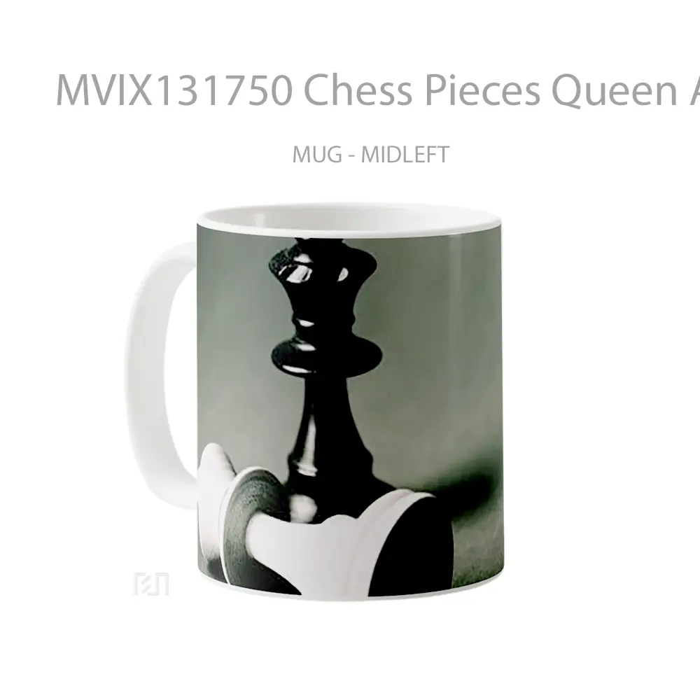 Mug Chess Pieces Queen And King Gelas Keramik Unik - All-side / Desain