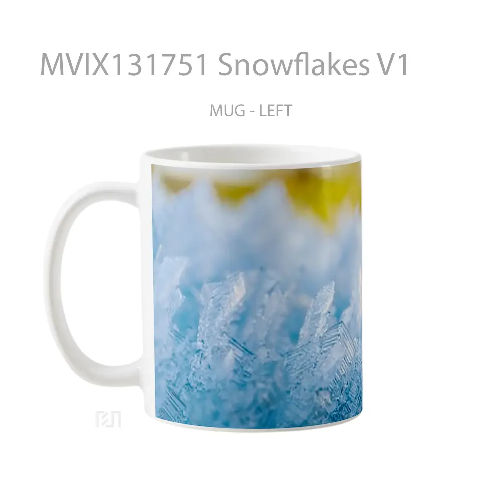 Mug Snowflakes V1 Gelas Keramik Unik - All-side / Desain