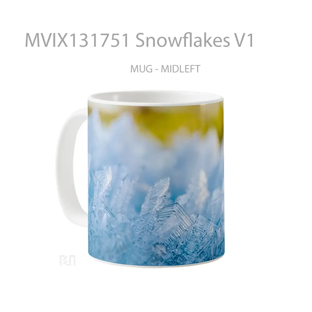 Mug Snowflakes V1 Gelas Keramik Unik - All-side / Desain