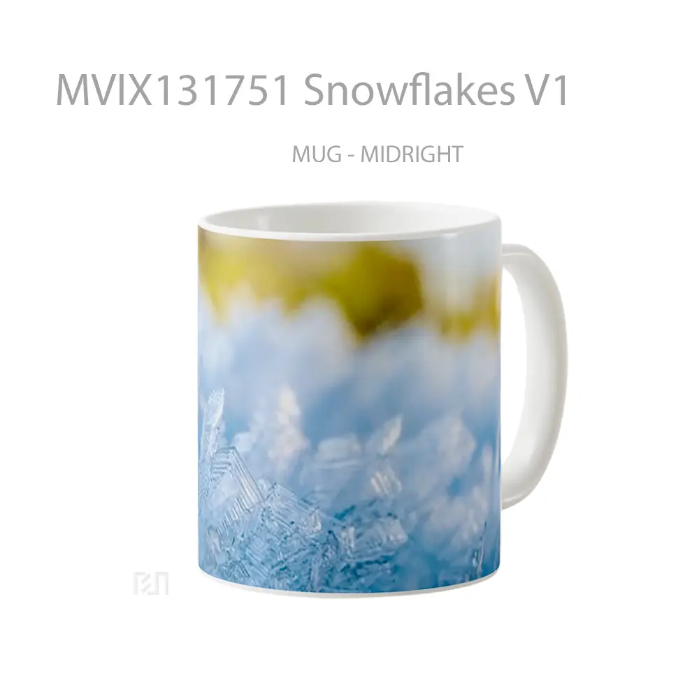 Mug Snowflakes V1 Gelas Keramik Unik - All-side / Desain