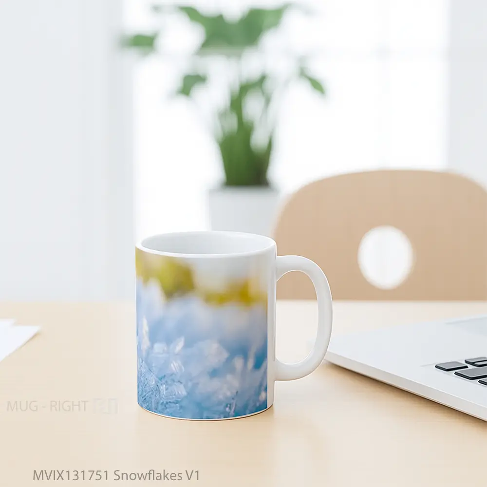 Mug Snowflakes V1 Gelas Keramik Unik - All-side / Desain