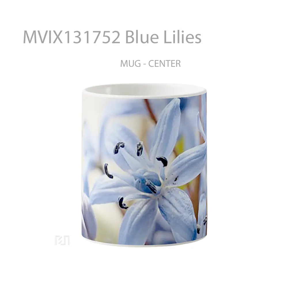 Mug Blue Lilies Gelas Keramik Unik