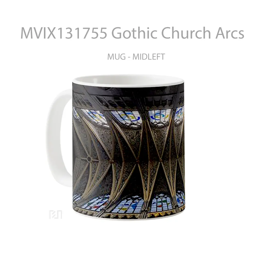 Mug Gothic Church Arcs Gelas Keramik Unik - All-side / Desain