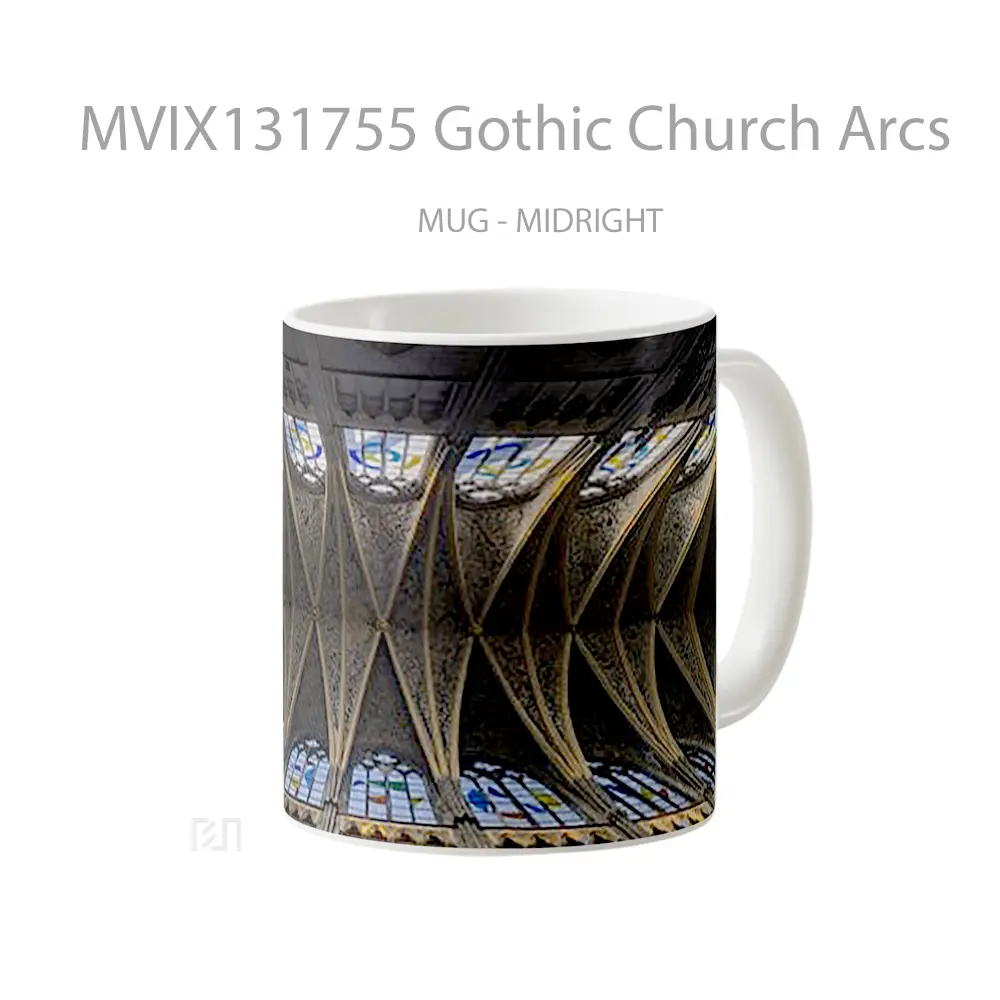 Mug Gothic Church Arcs Gelas Keramik Unik - All-side / Desain