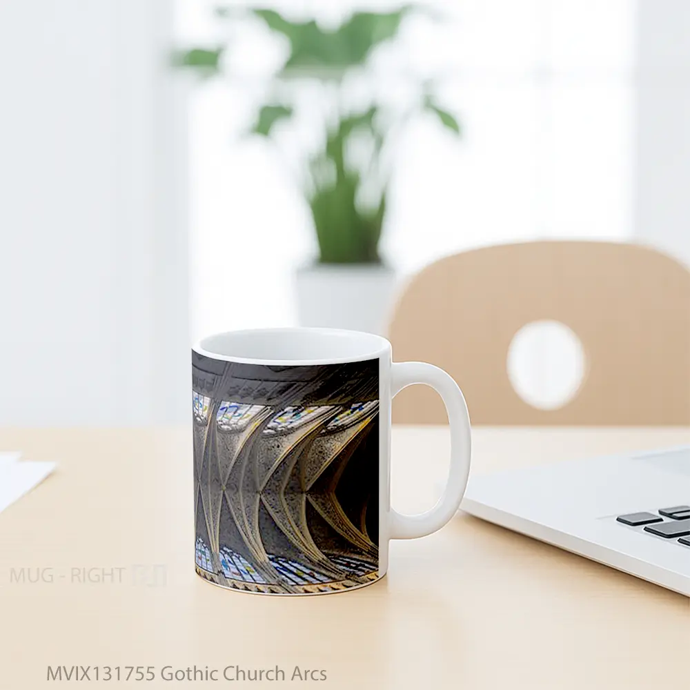 Mug Gothic Church Arcs Gelas Keramik Unik - All-side / Desain