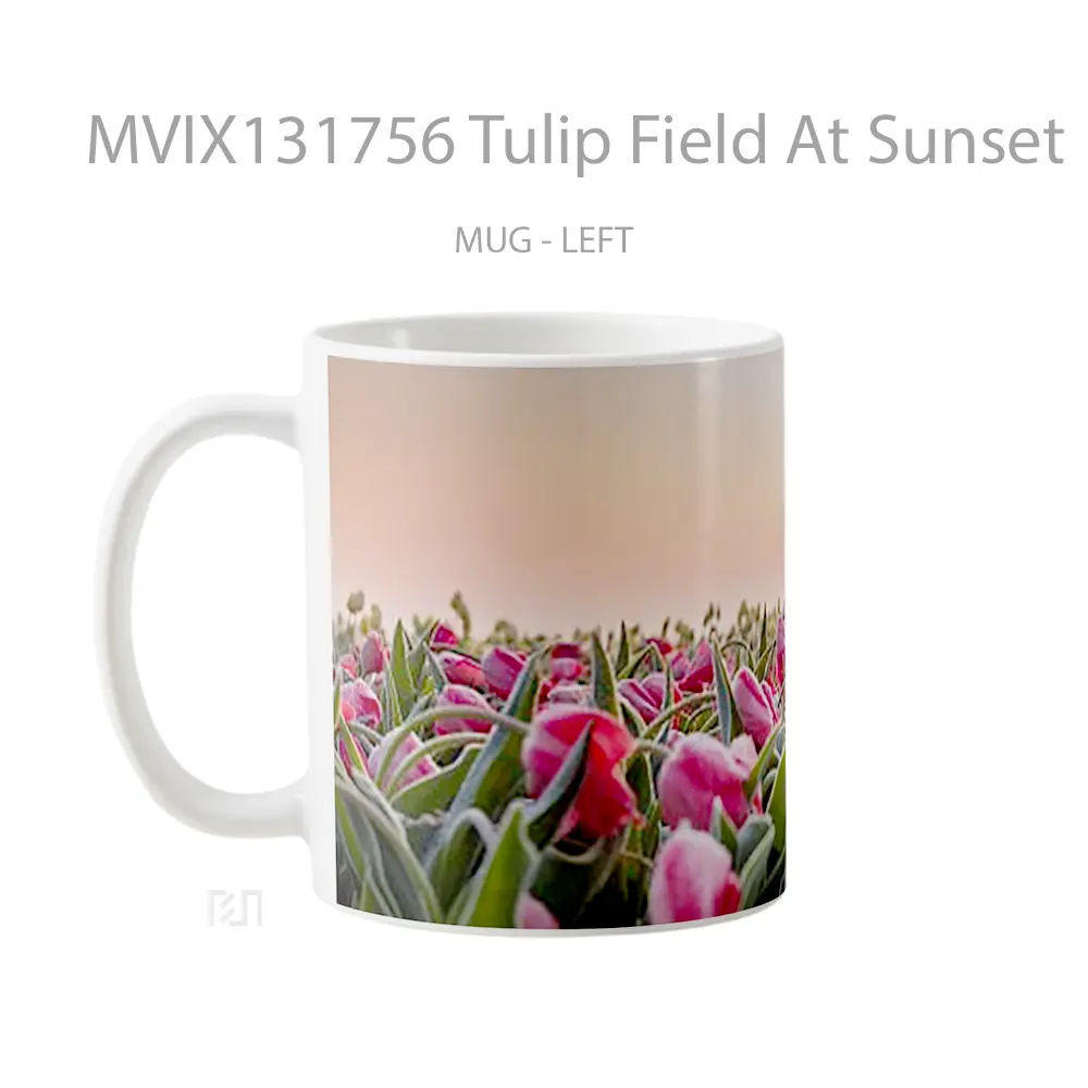 Mug Tulip Field At Sunset Gelas Pemandangan Alam - All-side / Desain