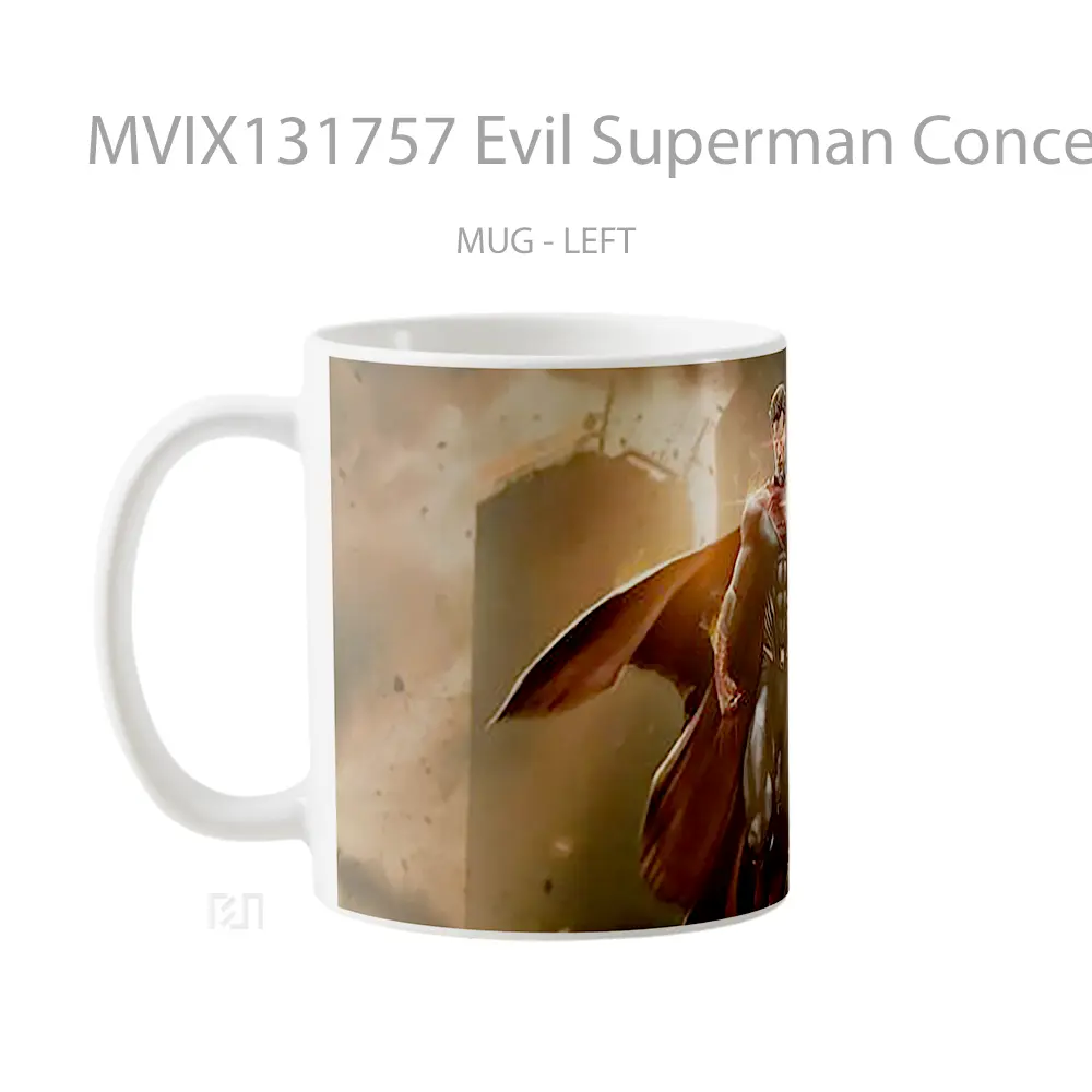 Mug Evil Superman Concept Art Gelas Superhero - All-side / Desain
