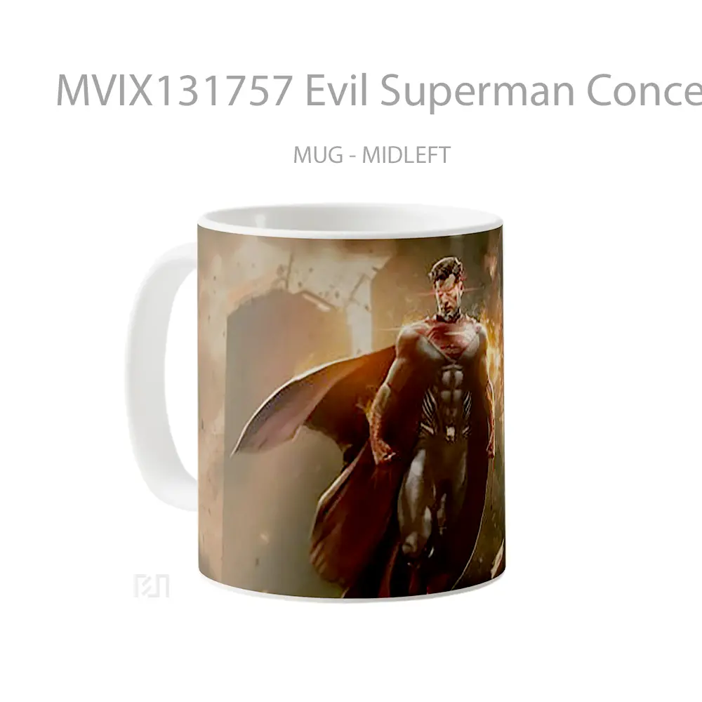 Mug Evil Superman Concept Art Gelas Superhero - All-side / Desain