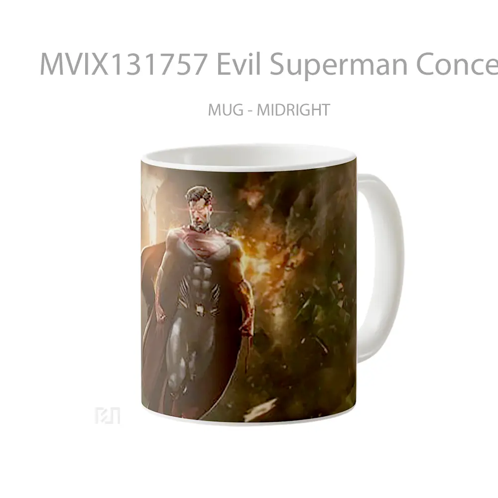 Mug Evil Superman Concept Art Gelas Superhero - All-side / Desain
