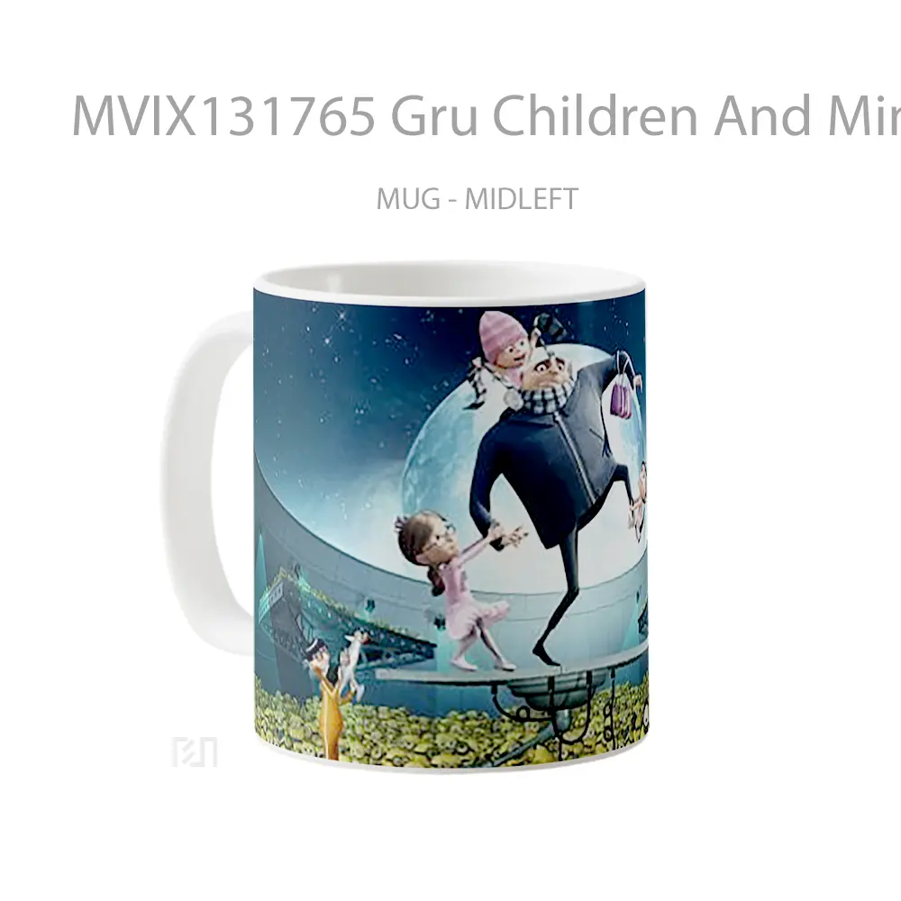 Mug Gru Children And Minions Gelas Kartun - All-side / Desain