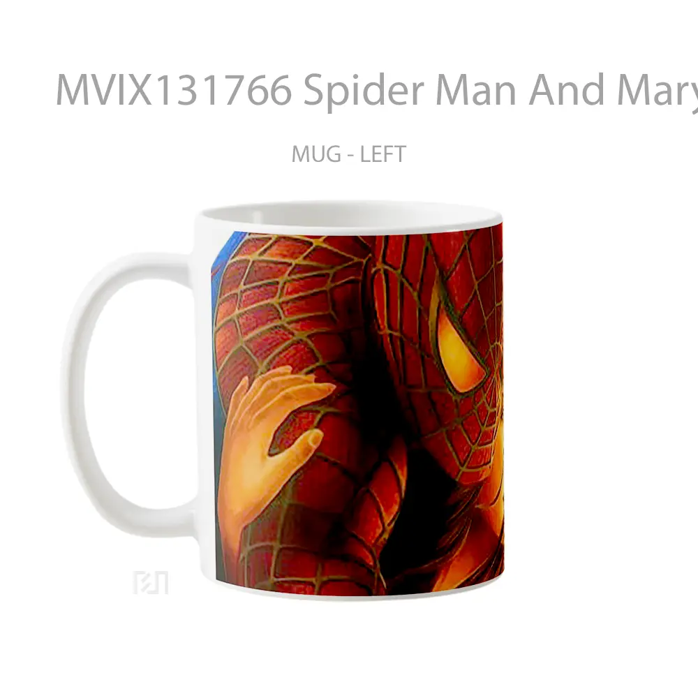 Mug Spider Man And Mary Jane Illustration Gelas Superhero - All-side / Desain
