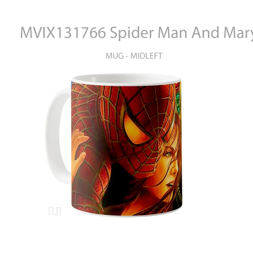 Mug Spider Man And Mary Jane Illustration Gelas Superhero - All-side / Desain
