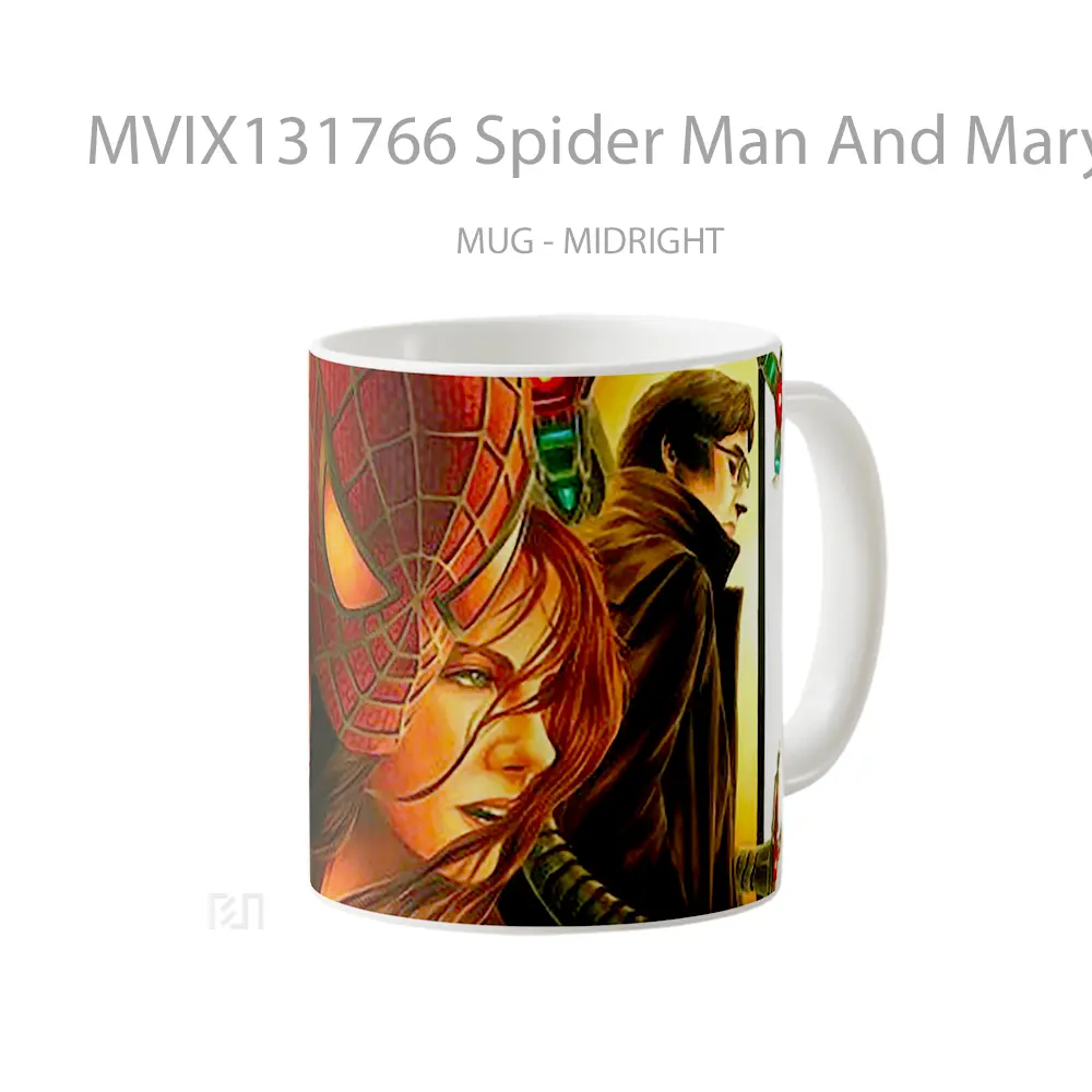 Mug Spider Man And Mary Jane Illustration Gelas Superhero - All-side / Desain