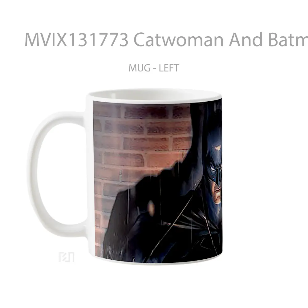 Mug Catwoman And Batman Gelas Superhero - All-side / Desain