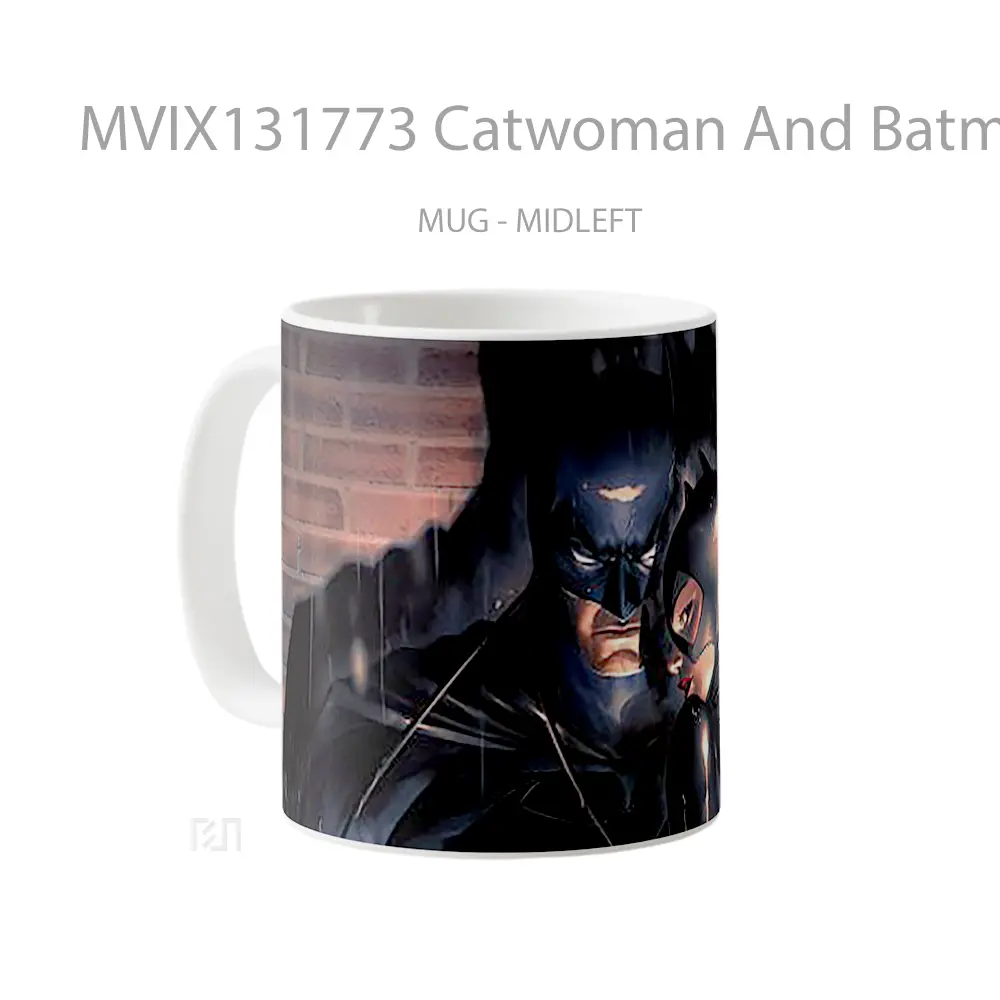 Mug Catwoman And Batman Gelas Superhero - All-side / Desain