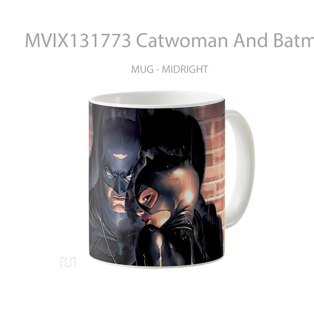 Mug Catwoman And Batman Gelas Superhero - All-side / Desain