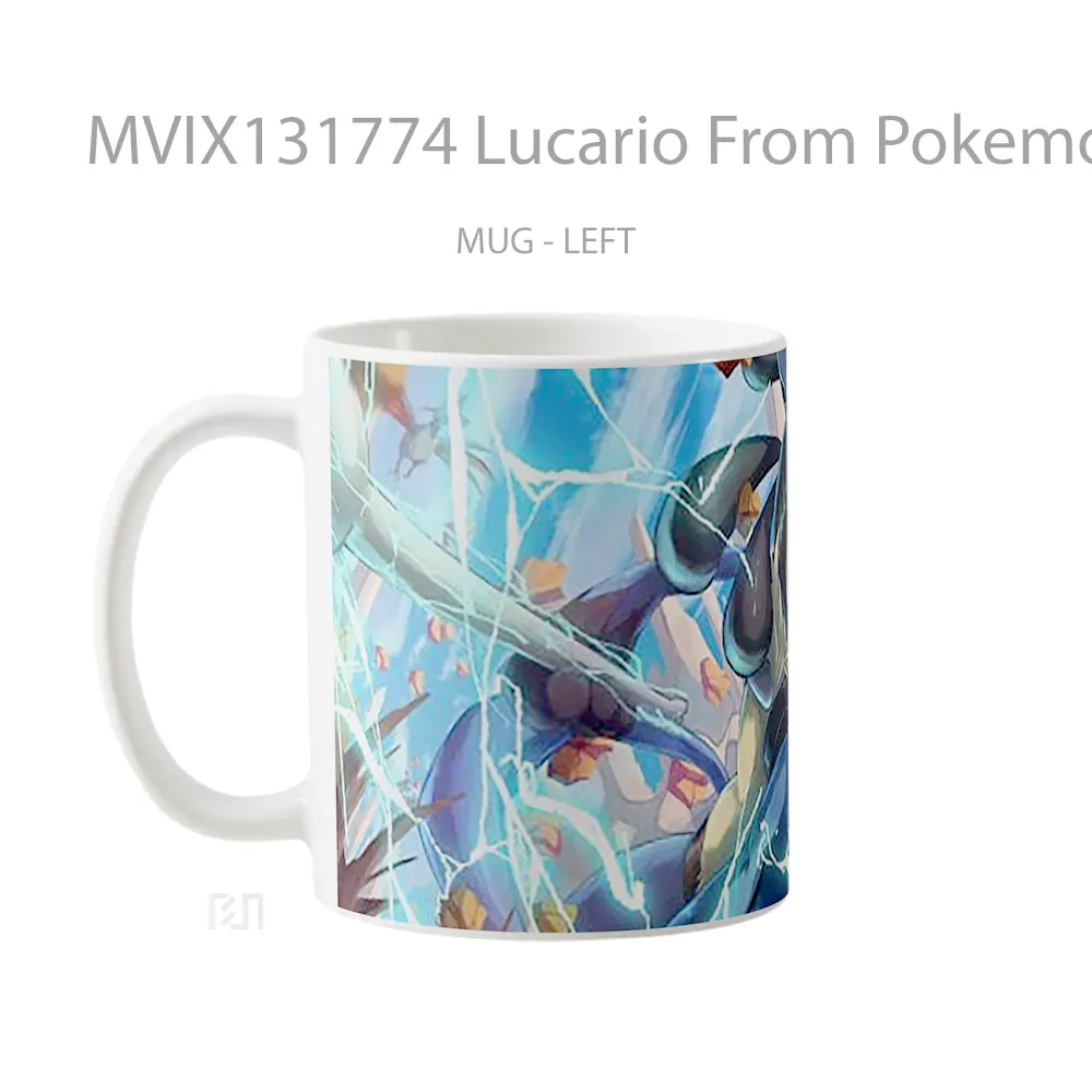 Mug Lucario From Pokemon Cangkir Anime - All-side / Desain