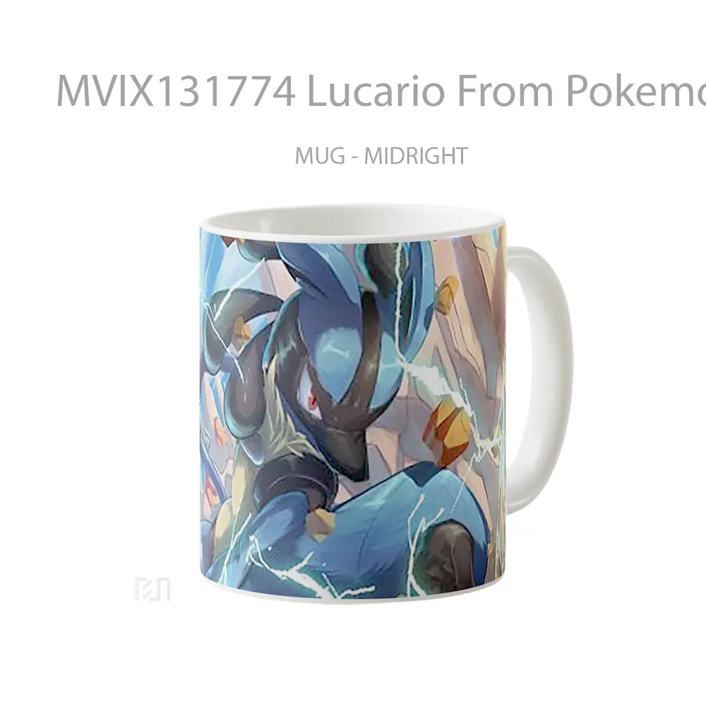 Mug Lucario From Pokemon Cangkir Anime - All-side / Desain