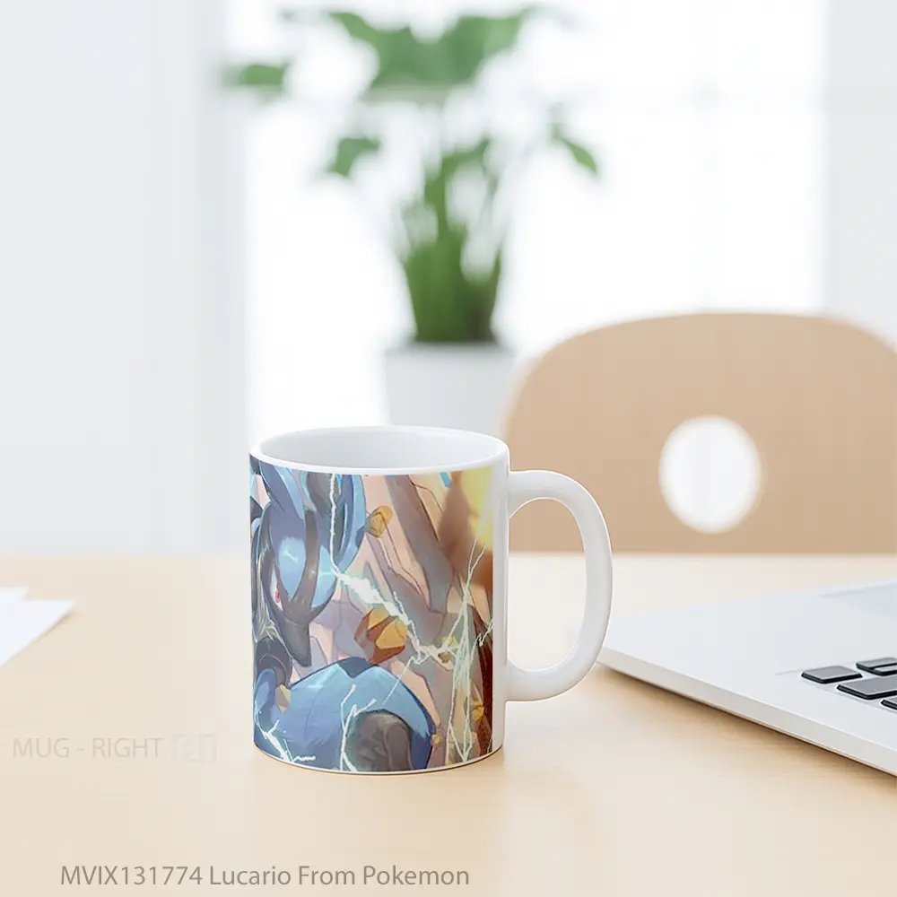 Mug Lucario From Pokemon Cangkir Anime - All-side / Desain