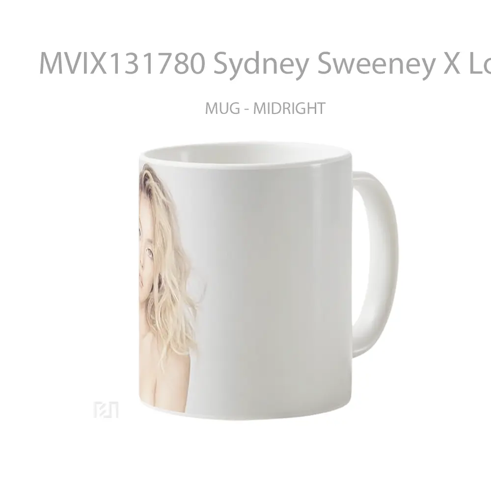 Mug Sydney Sweeney X Lofficiel Gelas Keramik Unik - All-side / Desain
