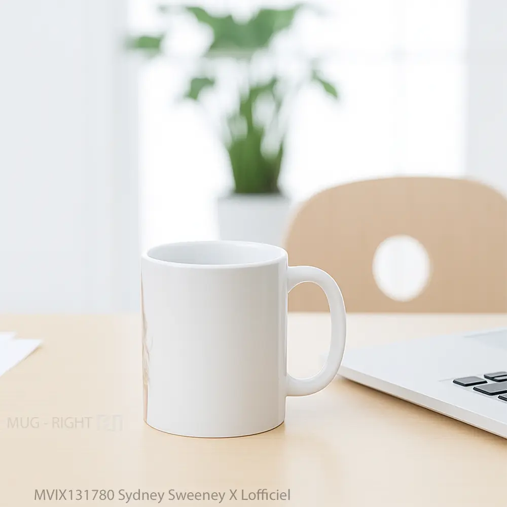 Mug Sydney Sweeney X Lofficiel Gelas Keramik Unik - All-side / Desain