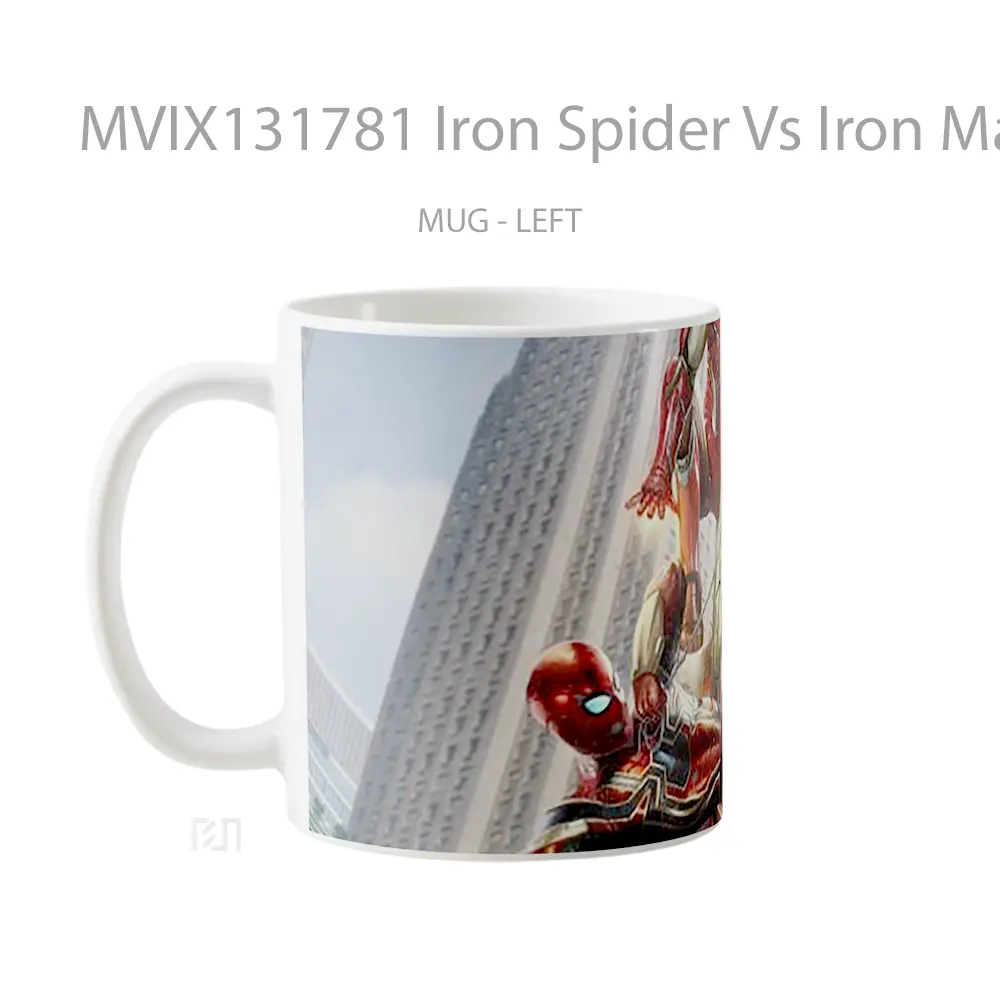 Mug Iron Spider Vs Iron Man Gelas Superhero - All-side / Desain