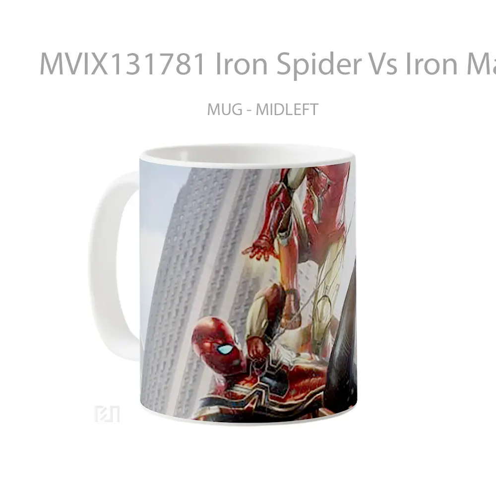 Mug Iron Spider Vs Iron Man Gelas Superhero - All-side / Desain