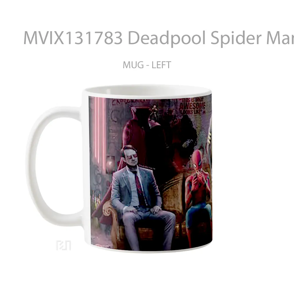 Mug Deadpool Spider Man And Wolverine Gelas Superhero - All-side / Desain
