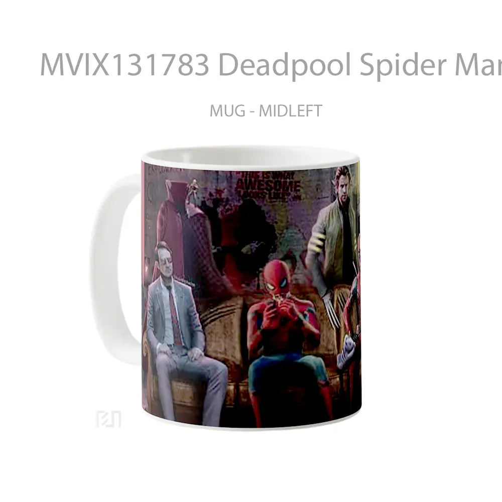 Mug Deadpool Spider Man And Wolverine Gelas Superhero - All-side / Desain