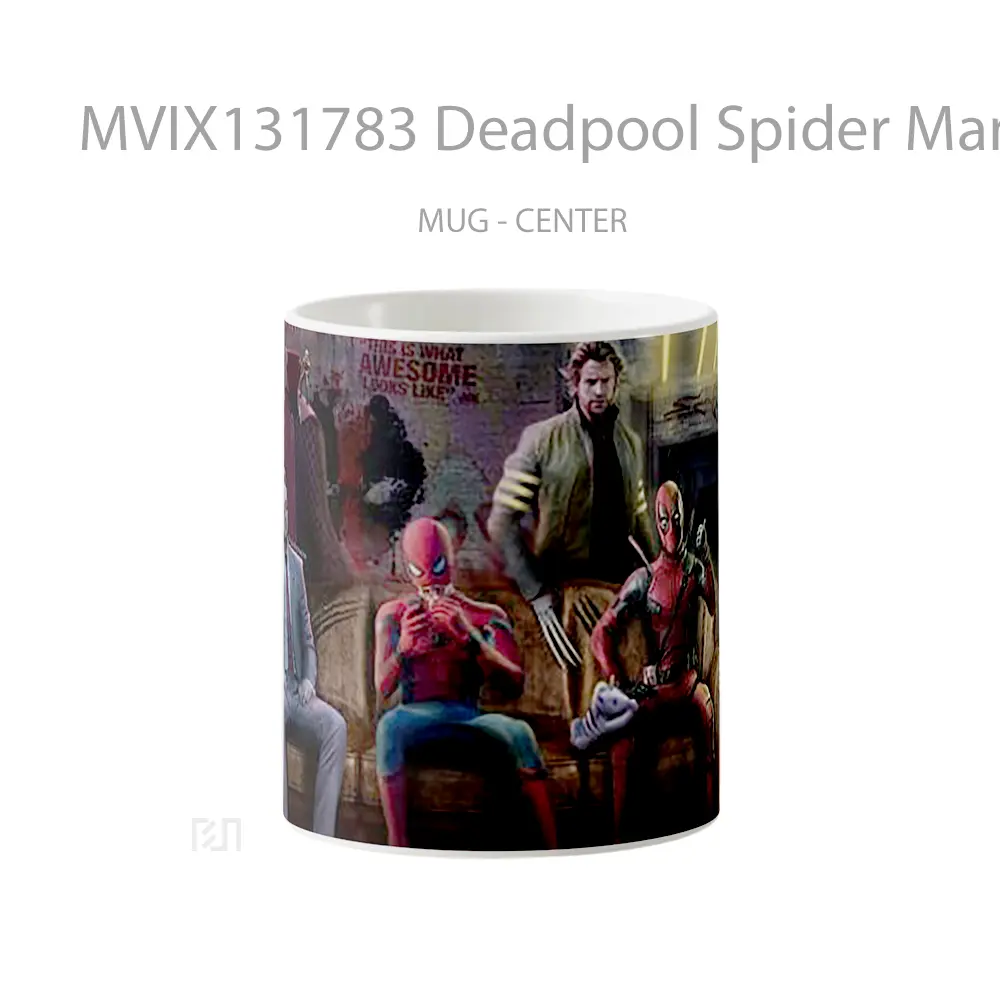 Mug Deadpool Spider Man And Wolverine Gelas Superhero