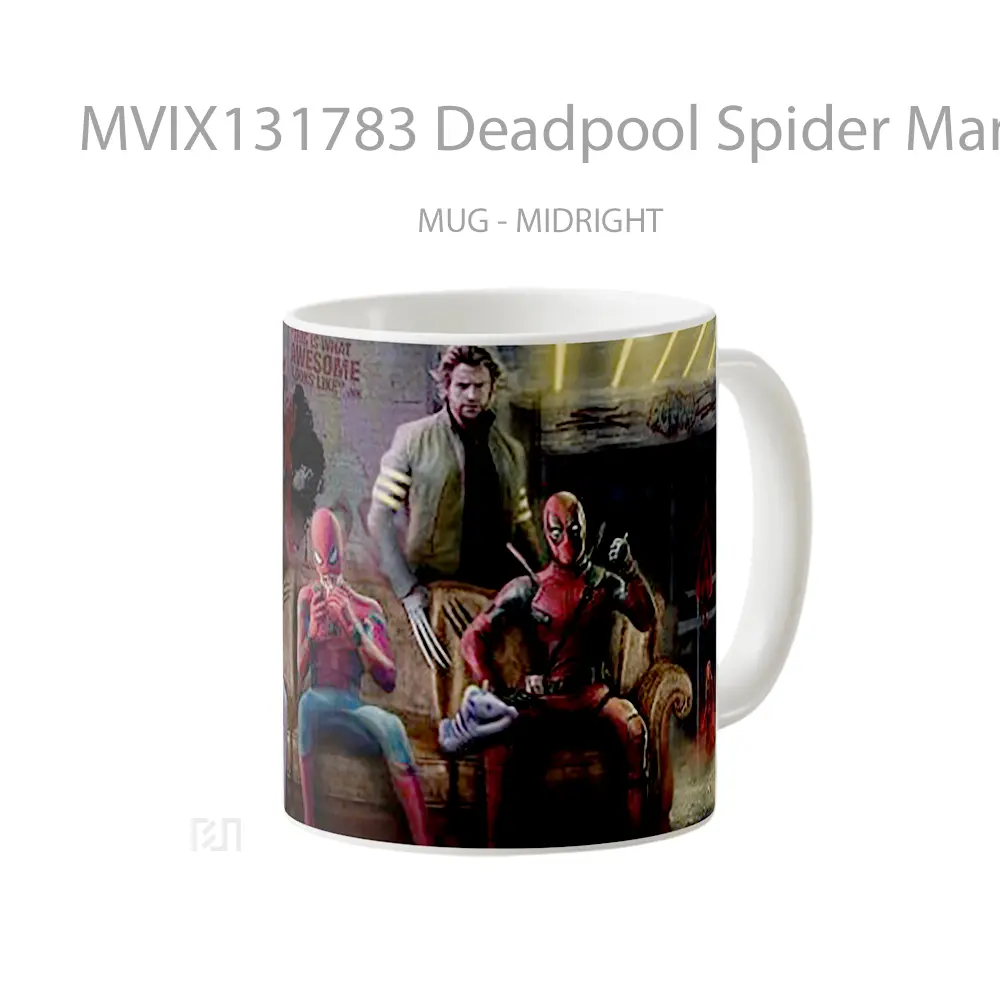 Mug Deadpool Spider Man And Wolverine Gelas Superhero - All-side / Desain