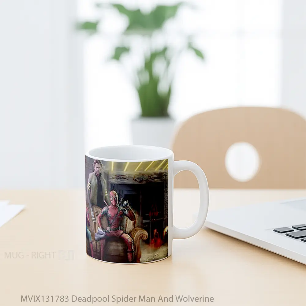 Mug Deadpool Spider Man And Wolverine Gelas Superhero - All-side / Desain