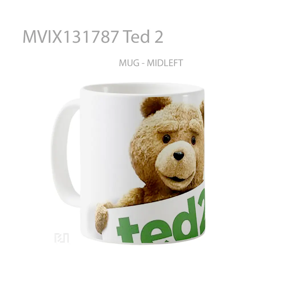Mug Ted 2 Gelas Keramik Unik - All-side / Desain