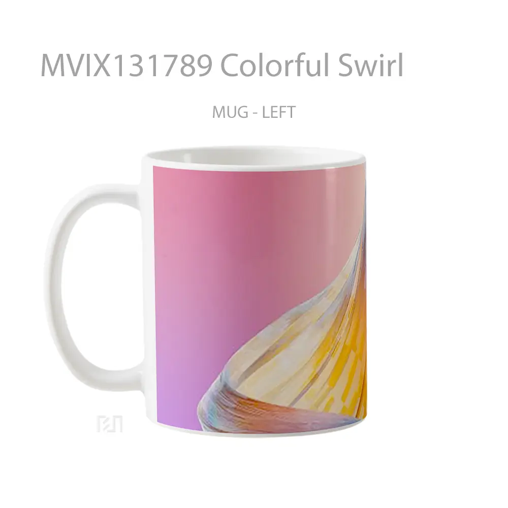 Mug Colorful Swirl Gelas Keramik Unik - All-side / Desain