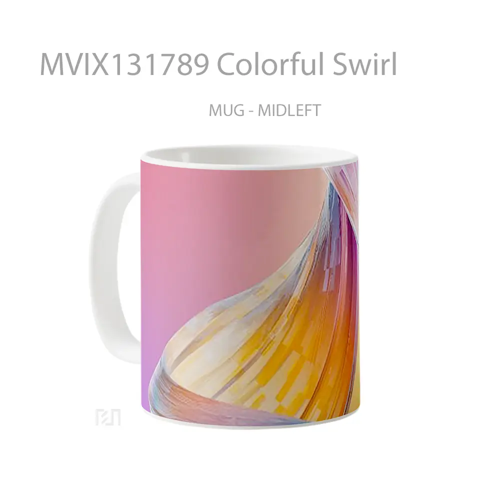 Mug Colorful Swirl Gelas Keramik Unik - All-side / Desain