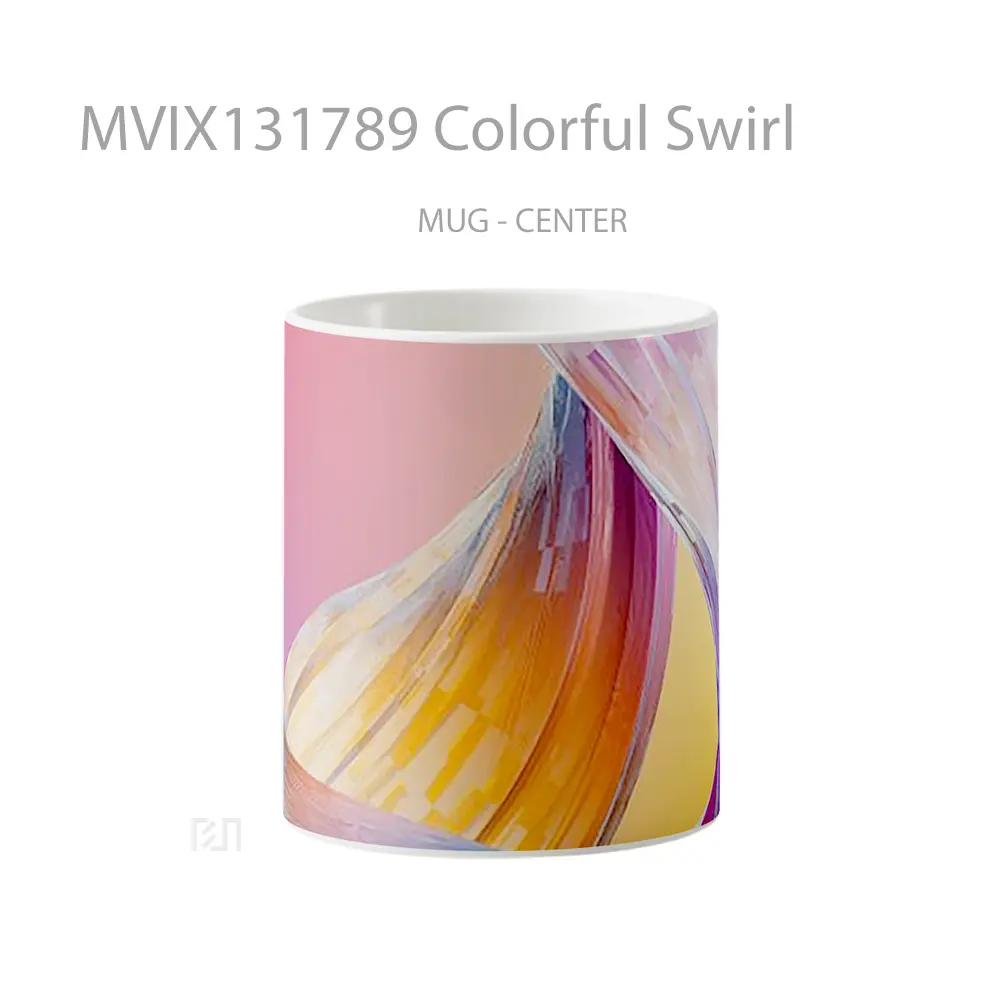 Mug Colorful Swirl Gelas Keramik Unik