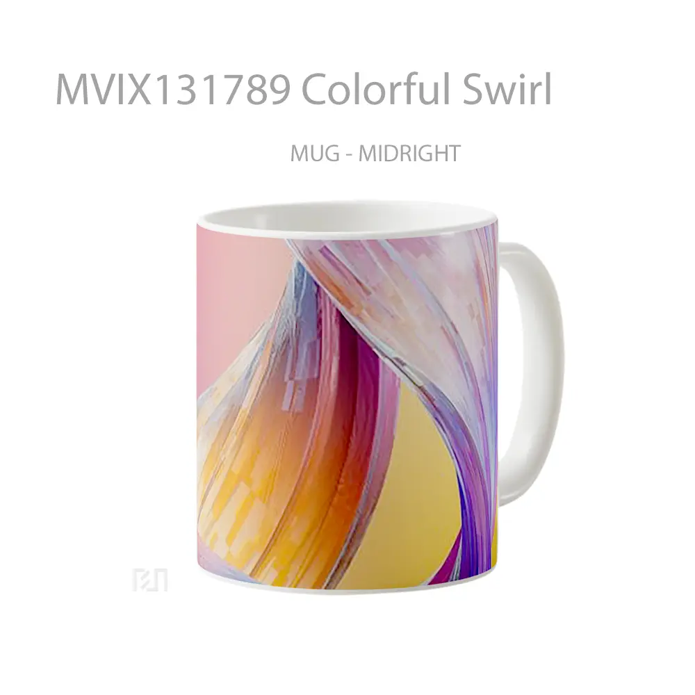 Mug Colorful Swirl Gelas Keramik Unik - All-side / Desain