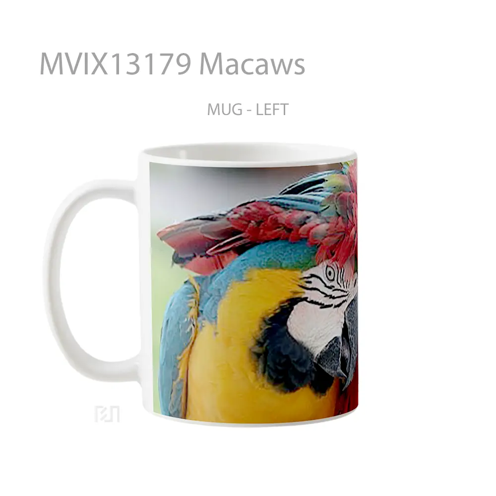 Mug Macaws Gelas Keramik Unik - All-side / Desain
