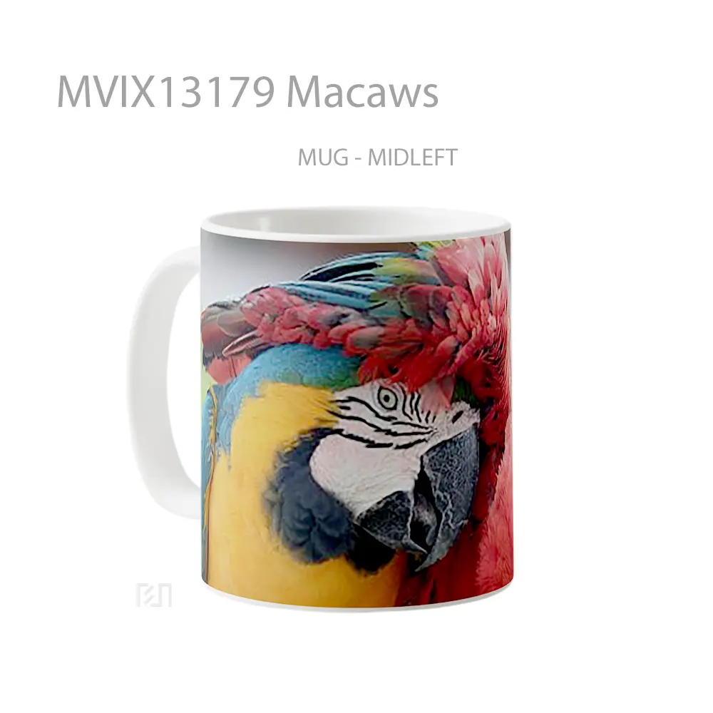 Mug Macaws Gelas Keramik Unik - All-side / Desain