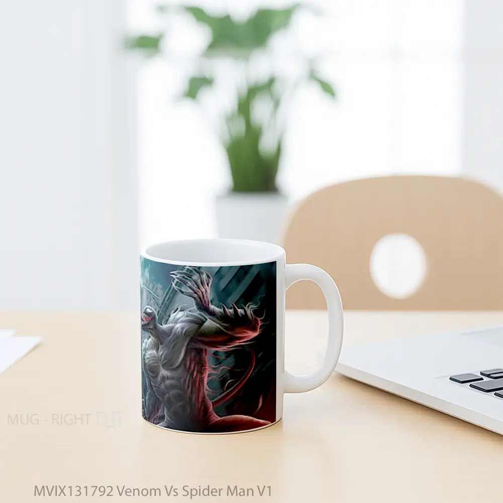 Mug Venom Vs Spider Man V1 Gelas Superhero - All-side / Desain