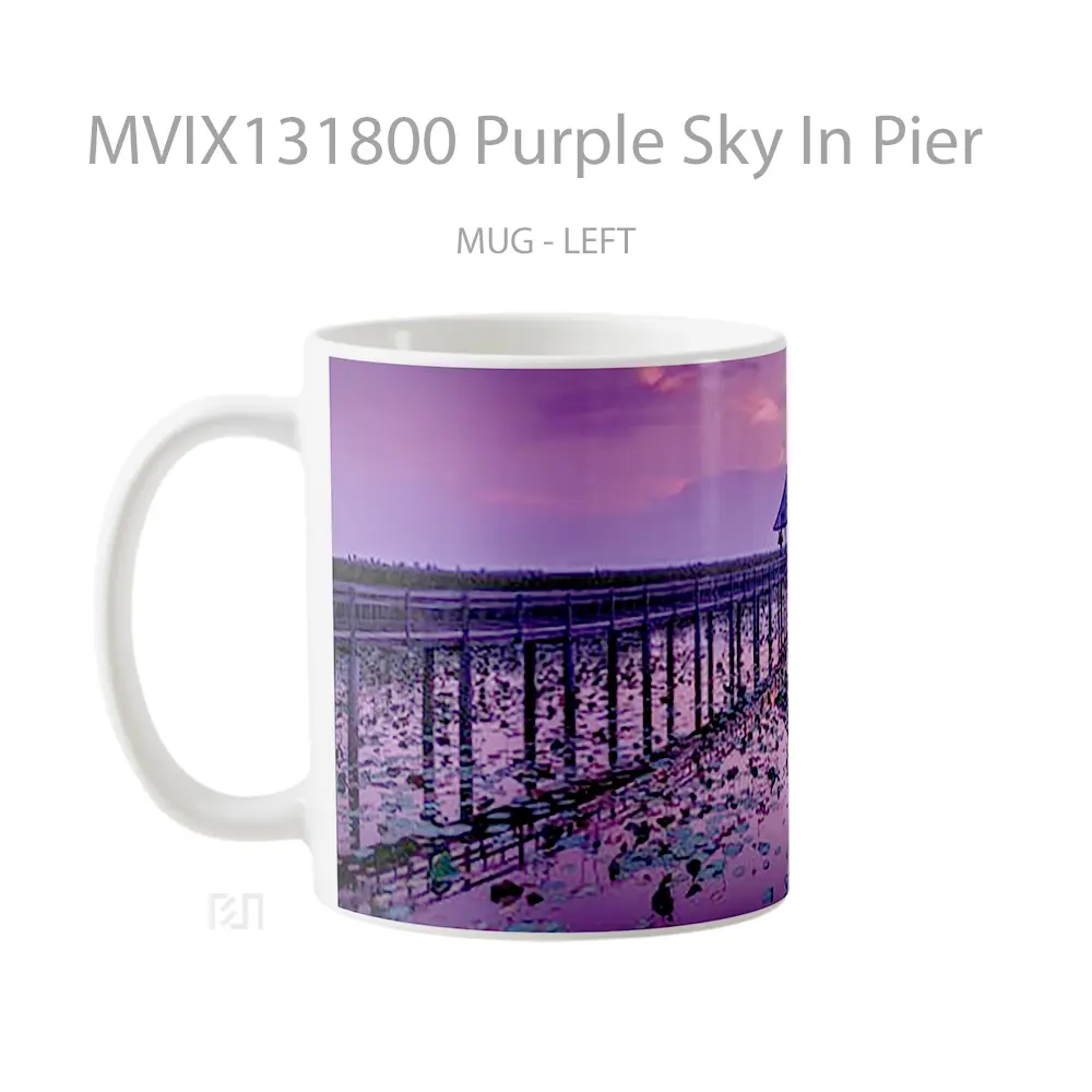 Mug Purple Sky In Pier Gelas Pemandangan Alam - All-side / Desain